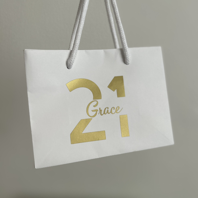 Personalised Gift Bag - Small Landscape White Bag 120 x 160 x 80
