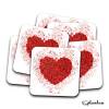 Coaster HEART OF ROSES Splatter Art Print, High Gloss Coaster, Splash Art, Kids Room Custom Art Work Colourful Rose Art Personalised Coaster - Single Coaster