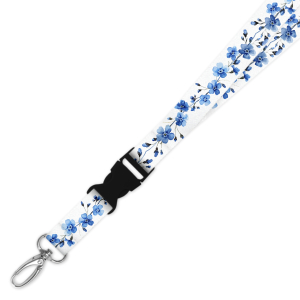 Double Breakaway Lanyard - Watercolour Forget Me Nots