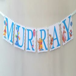 Personalised Winnie Pooh Banner, Winnie Pooh Name Banner, Winnie Pooh Nursery