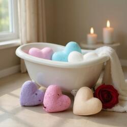 Set of 6 mixed Love Heart Bath Bombs 70g