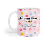 Personalised Ceramic Mug - Pastel Polka Dots