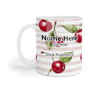 Personalised Ceramic Mug - Cherry Stripes