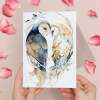 Valentine's Day Card For Husband Card for Valentine's Card For Wife Owl Valentine's Card For Boyfriend or Girlfriend - Portrait (5x7) / Blank Inside