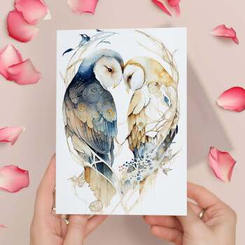 Valentine's Day Card For Husband Card for Valentine's Card For Wife Owl Valentine's Card For Boyfriend or Girlfriend
