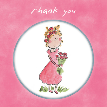 Holy Mackerel Thank You Bouquet, a 15cm square thank you card featuring Rosie Brooks artwork, blank inside for your message