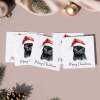 5 x Christmas Card of a Black Cat Wearing A Santa Hat Whimsical Watercolour Christmas Card For Animal Lover For Him or Her - Square (4.7x4.7) / Pack of 5