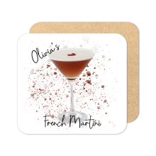 Personalised French Martini Coaster with Splash Effect