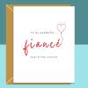 Fiancé Birthday Card - Ideal for your Fiance - Personalised - For Him or For Her - Cute Heart Card on his Birthday - Blank inside - Small