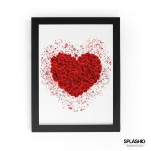 Heart Bouquet of Roses Splash Effect Art Print