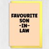 Funny favourite in laws birthday card for mother, father, son, daughter, brother or sister in law (Size A6/A5/A4/Square 6x6") - A6: Single card - Blue