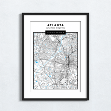 Atlanta - United States - Map Print - A4