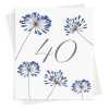 Feminine floral 40th greeting card -  designed by Eloise Hall - 15.7 x 11cm and blank inside, made in the UK