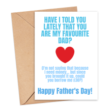 Personalised Father's Day Card - My Favourite Dad - Small (Approx. A6 | 105mm x 148mm | 4.1in x 5.8in) - Standard Smooth Card