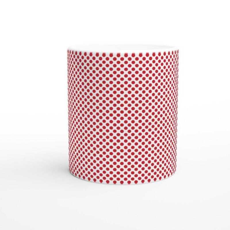 Multi Red Dot Pattern Mug - Ceramic White