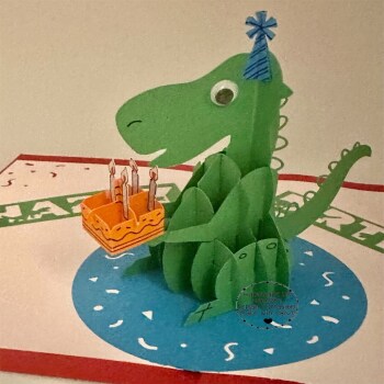 Roar-some Jurassic Birthday Surprise: Handcrafted Pop Up Dino Card