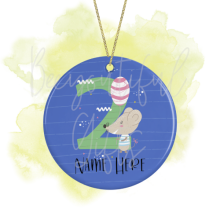 Personalised Birthday Ceramic Decoration - Animal Number