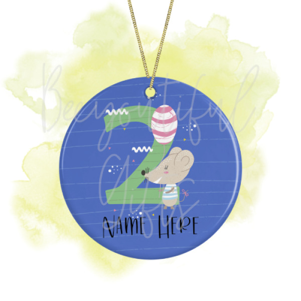 Personalised Birthday Ceramic Decoration - Animal Number