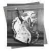 Can-Can dancer - vintage black and white themed card - 12.6 x 17.7cm and blank inside - made in the UK