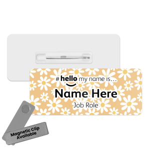 Name Badge - Daisies Hello My Name is... - Orange