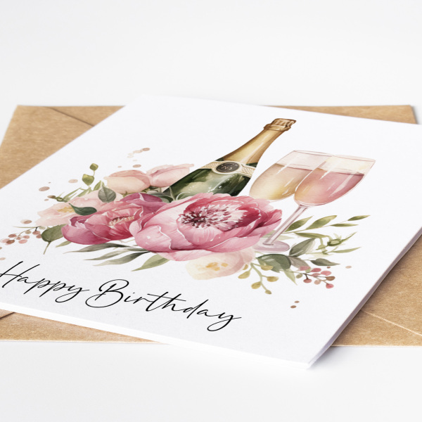 Floral Birthday Cards - Bright Colourful Floral Card - Standard Smooth Card