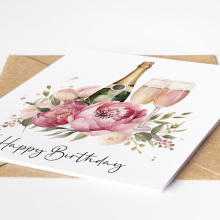 Floral Birthday Cards - Bright Colourful Floral Card - Standard Smooth Card