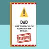 Dad 50th Birthday Card - Funny, personalised card for your dad on turning 50 years old - Cheeky 50th for father - Blank inside - Regular - Matte Card
