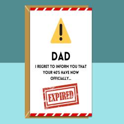Dad 50th Birthday Card - Funny, personalised card for your dad on turning 50 years old - Cheeky 50th for father