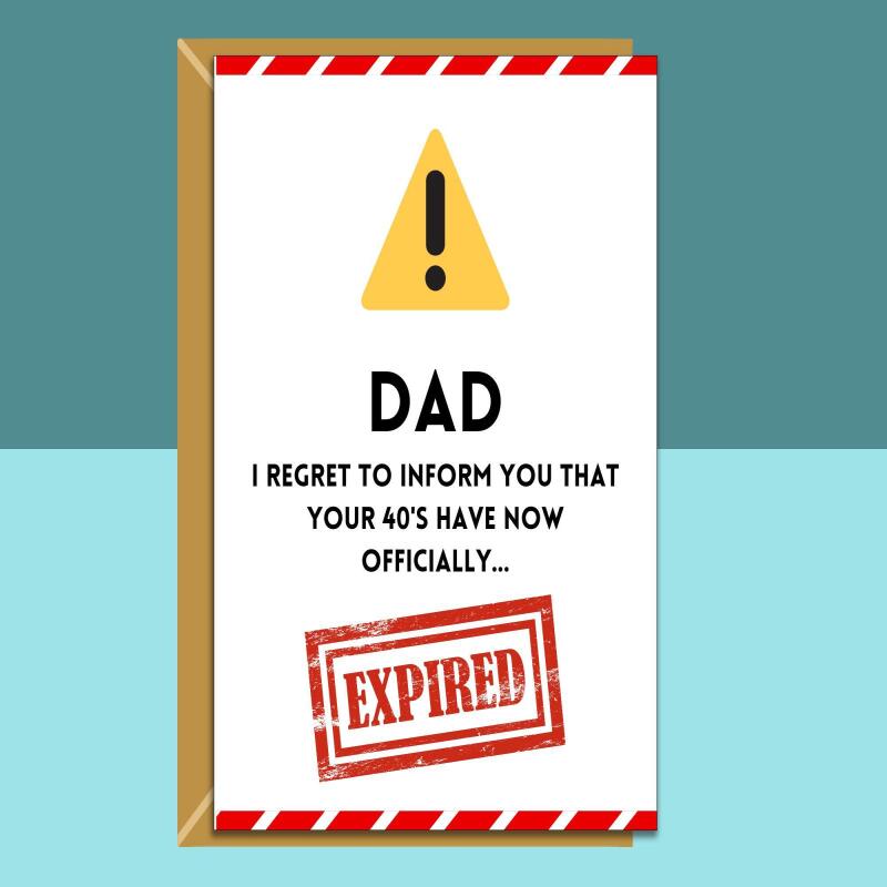Dad 50th Birthday Card - Funny, personalised card for your dad on turning 50 years old - Cheeky 50th for father - Blank inside - Regular - Matte Card