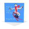 Skiing themed birthday card for him - designed by Erica Sturla - 15cm square and blank inside, made in the UK