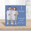 Penblwydd priodas papur hapus - Welsh 1st wedding anniversary card - designed by Erica Sturla - 15cm square and blank inside