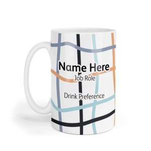 Personalised Ceramic Mug - Hand Drawn Wavy Lines