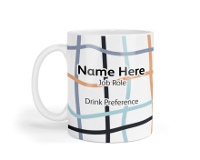 Personalised Ceramic Mug - Hand Drawn Wavy Lines