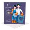 11th anniversary card (steel anniversary card) - designed by Erica Sturla - 15cm square and blank inside, made in the UK