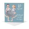 Penblwydd priodas tun hapus - Welsh 10th anniversary card - designed by Erica Sturla - 15cm square and blank inside, made in the UK