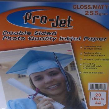 Projet 255gsm A4 Double Sided Gloss / Matte Photo Paper