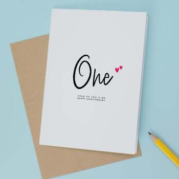 One Year Anniversary Card For Husband 1 Year Anniversary Card Boyfriend or Girlfriend Wedding Anniversary Card For Wife