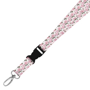 Double Breakaway Lanyard - Pink Roses