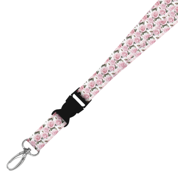 Double Breakaway Lanyard - Pink Roses