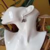 Fluorite Chips & Leaf Sterling Silver Earrings
