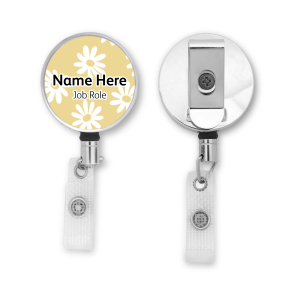 Personalised Metal ID Reel - Yellow Daisy