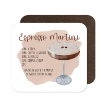 Cocktail Recipe Coaster - Espresso Martini