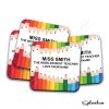 Personalised The Worlds Best Teacher Coaster | Gift Coaster | Drinks Mat | TA Gift End Of Term Gift | Gift For Teacher | School Teacher Gift - Single Coaster - HB Gloss Coaster