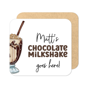 Personalised Drinks Coaster - Hand Drawn Chocolate Milkshake