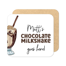 Personalised Drinks Coaster - Hand Drawn Chocolate Milkshake