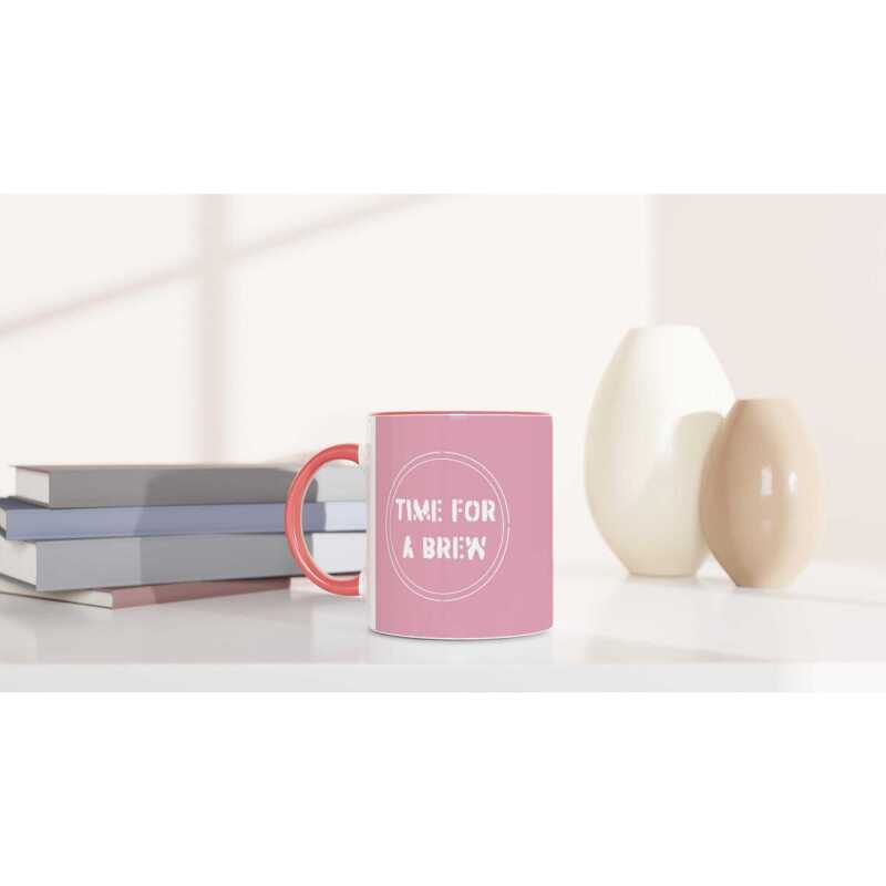 Time For Brew Pink Mug - Ceramic Pink