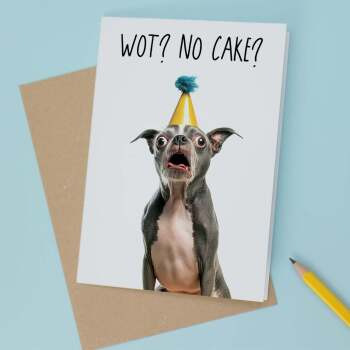 Funny Birthday Card of a Weird Looing Dog Fun Birthday Card For Him or Her