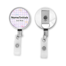 Personalised Metal ID Reel - Pastel Bow Gingham