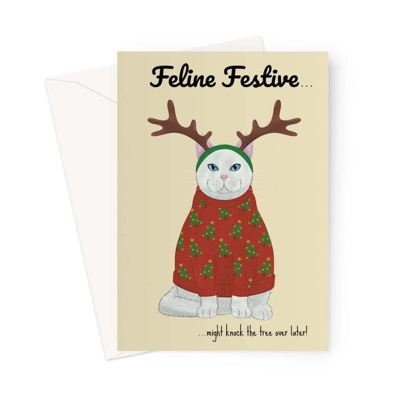 Funny Christmas Card For Cat Lover - A5 Portrait - 1 Card