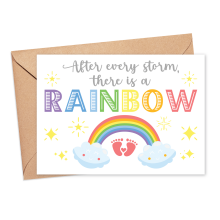 New Baby Card - After Every Storm There Is A Rainbow - Small (Approx. A6)